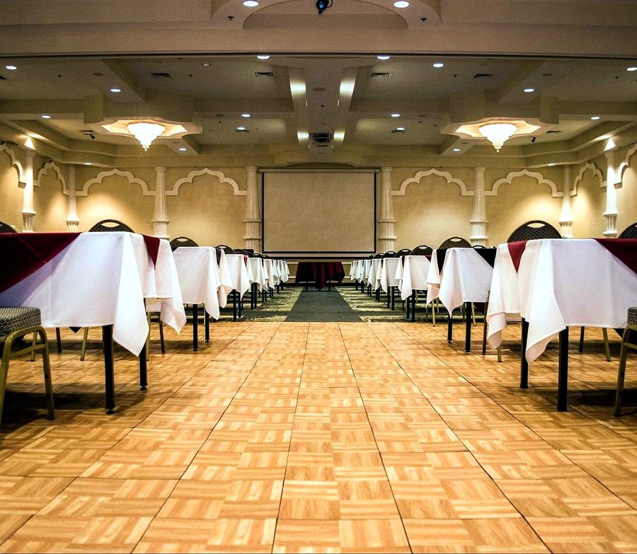 The Grand Ballroom set for a banquet